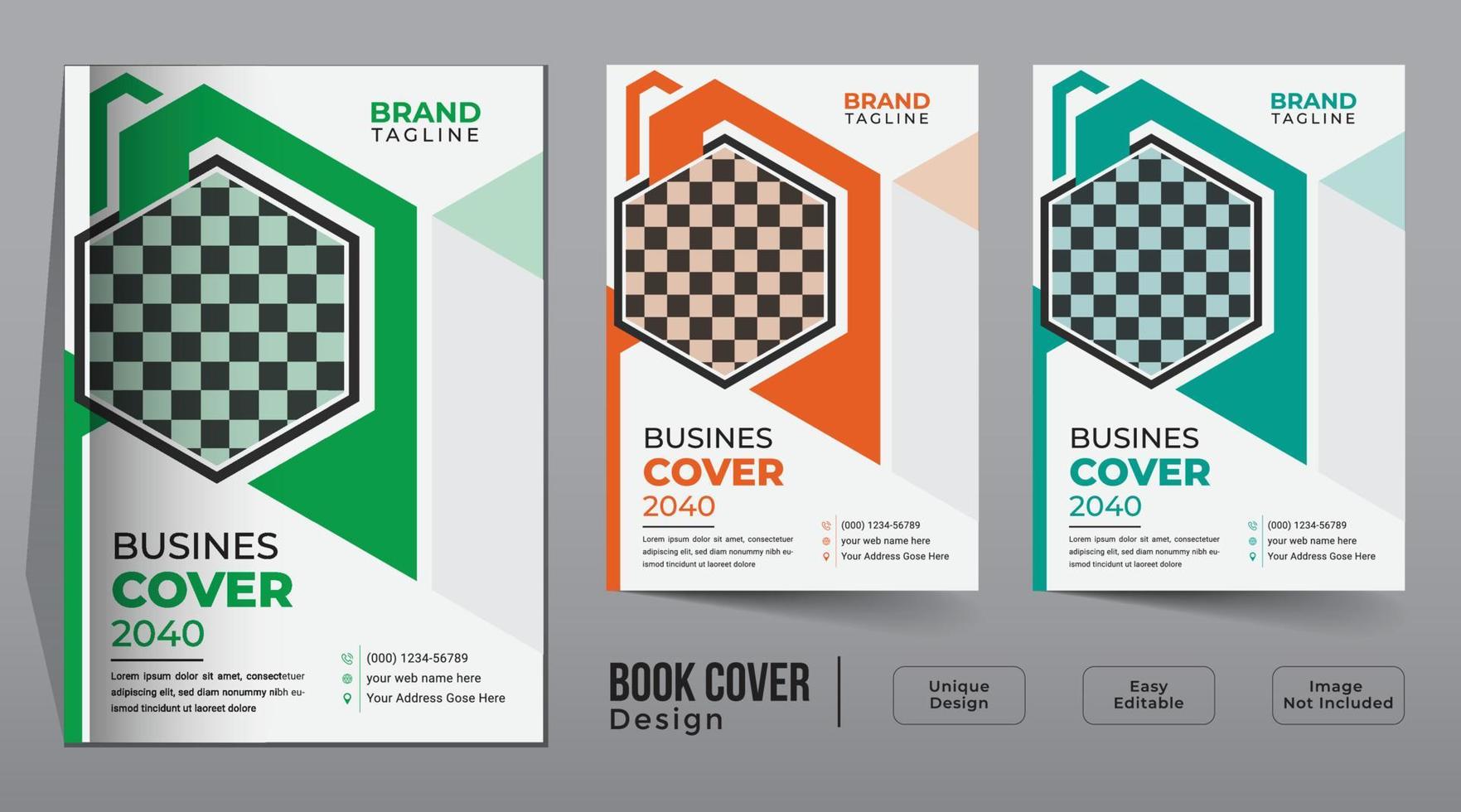 diseño de plantilla de portada de libro de negocios corporativos vector