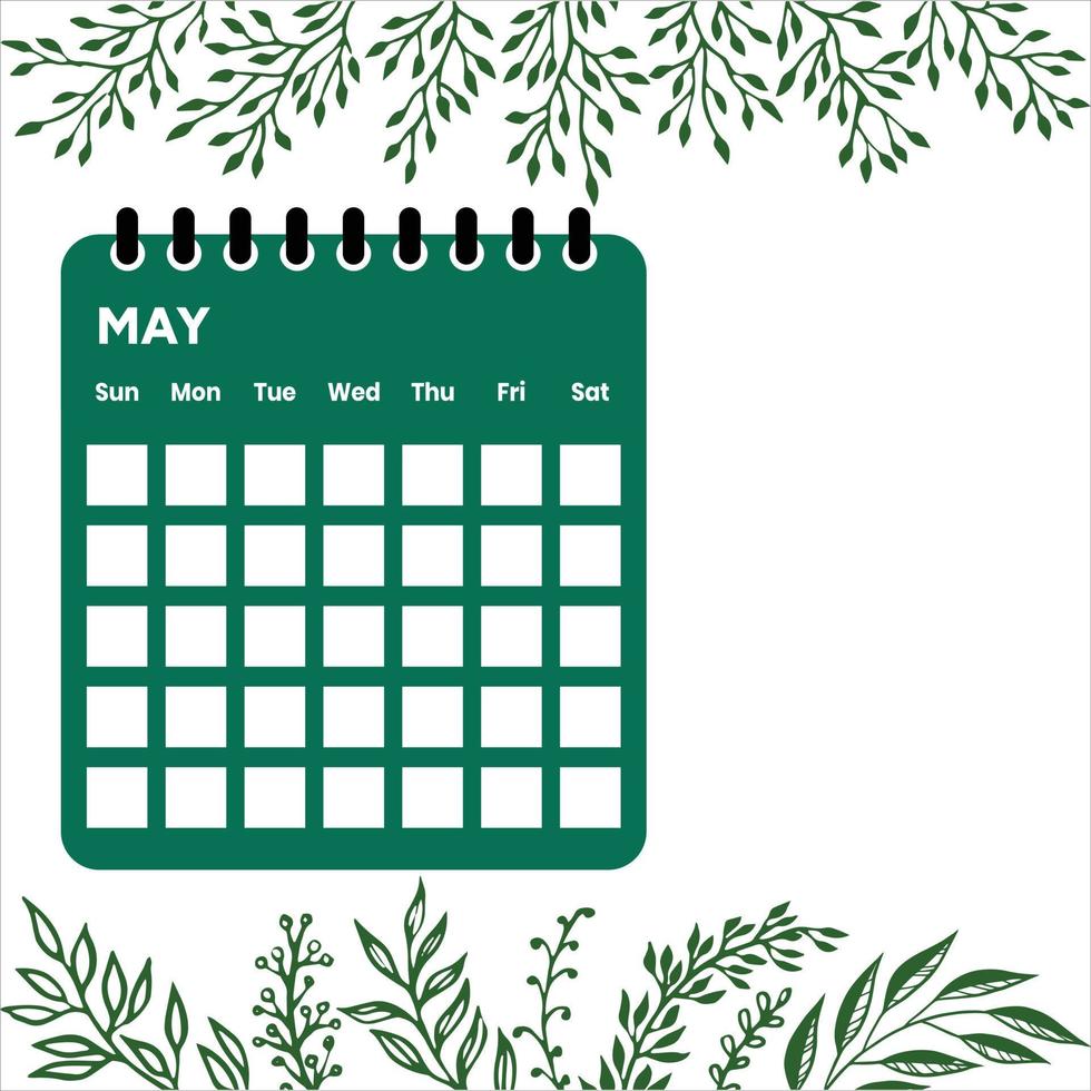 mes de mayo calendario vector