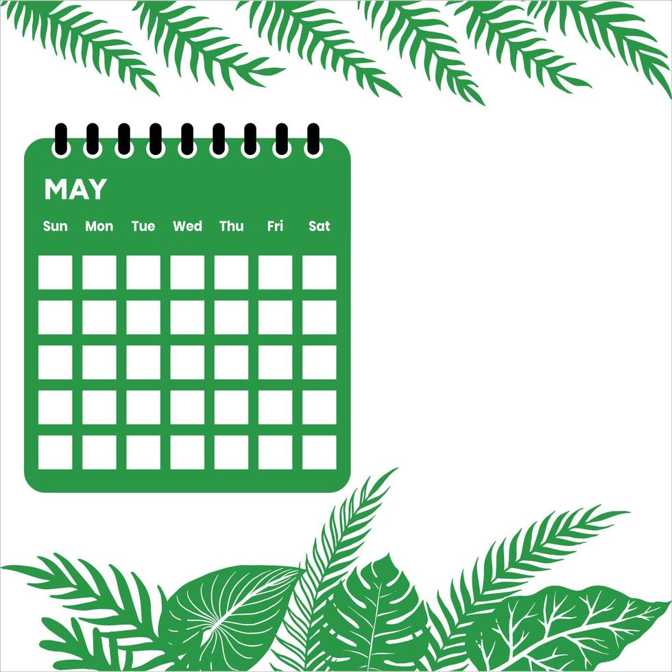 May month calendar vector
