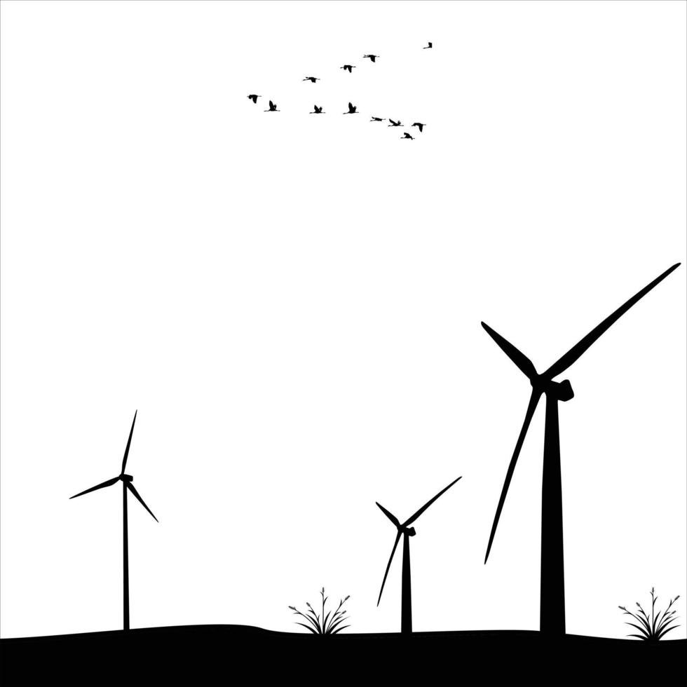 Windmill background template vector