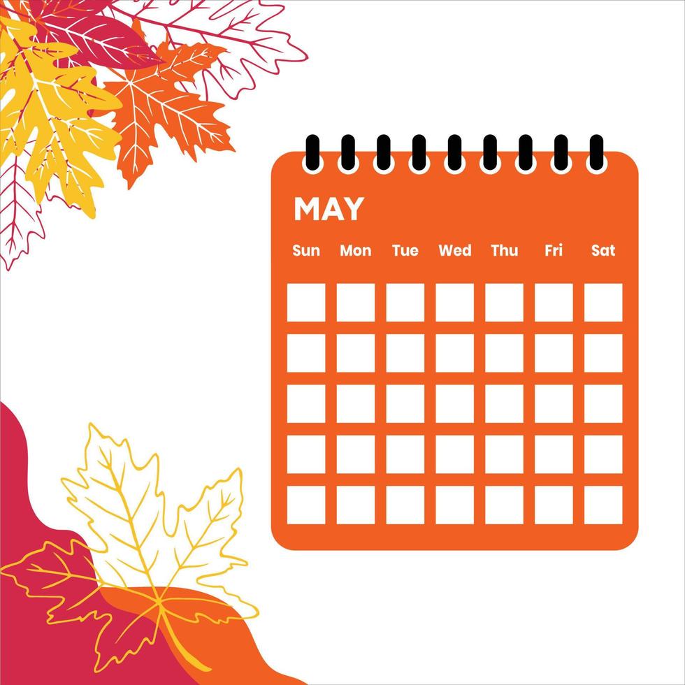 May month calendar vector