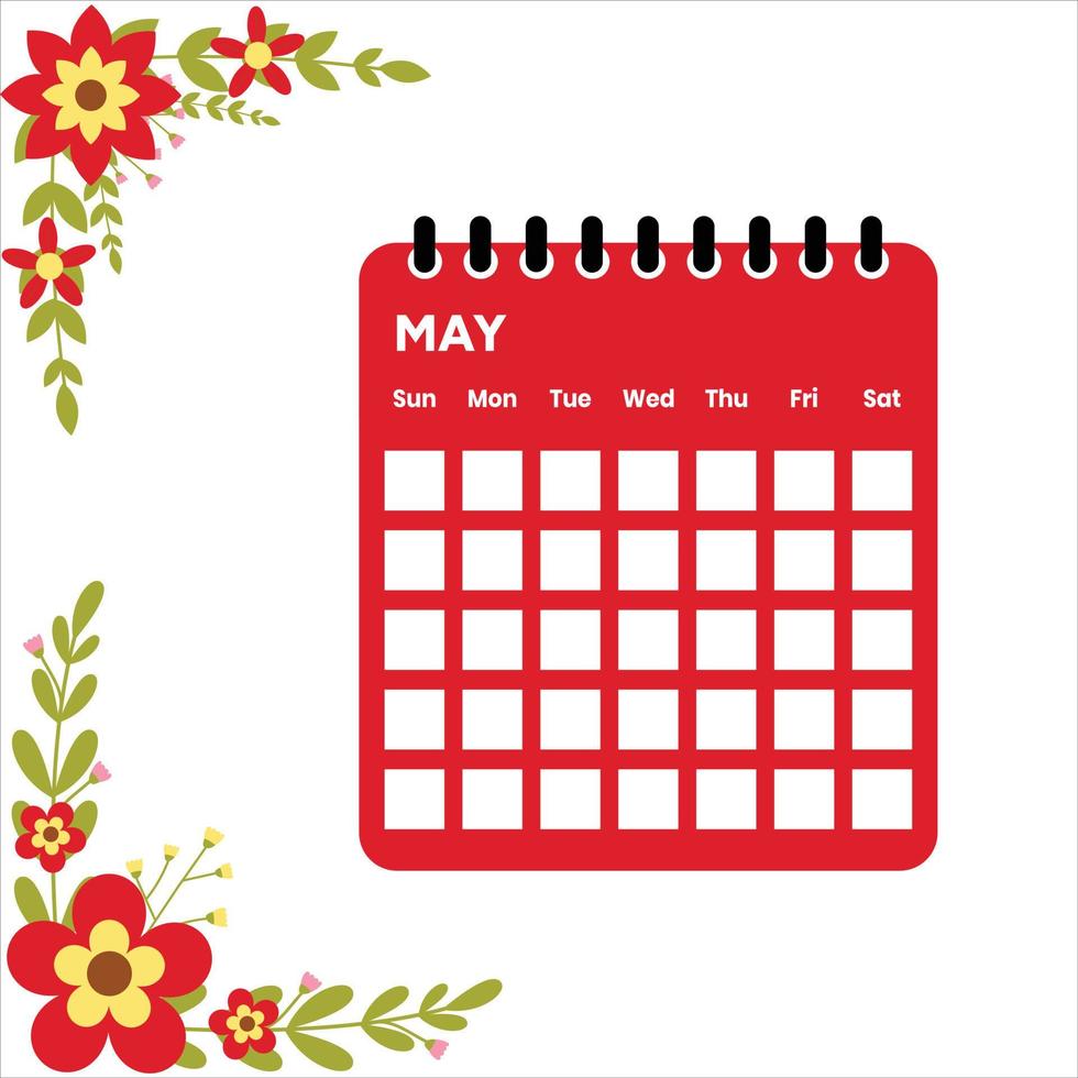 May month calendar vector
