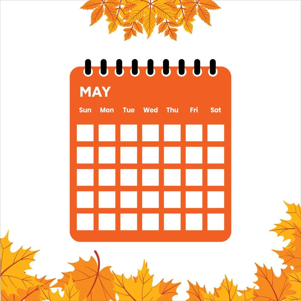 May month calendar vector