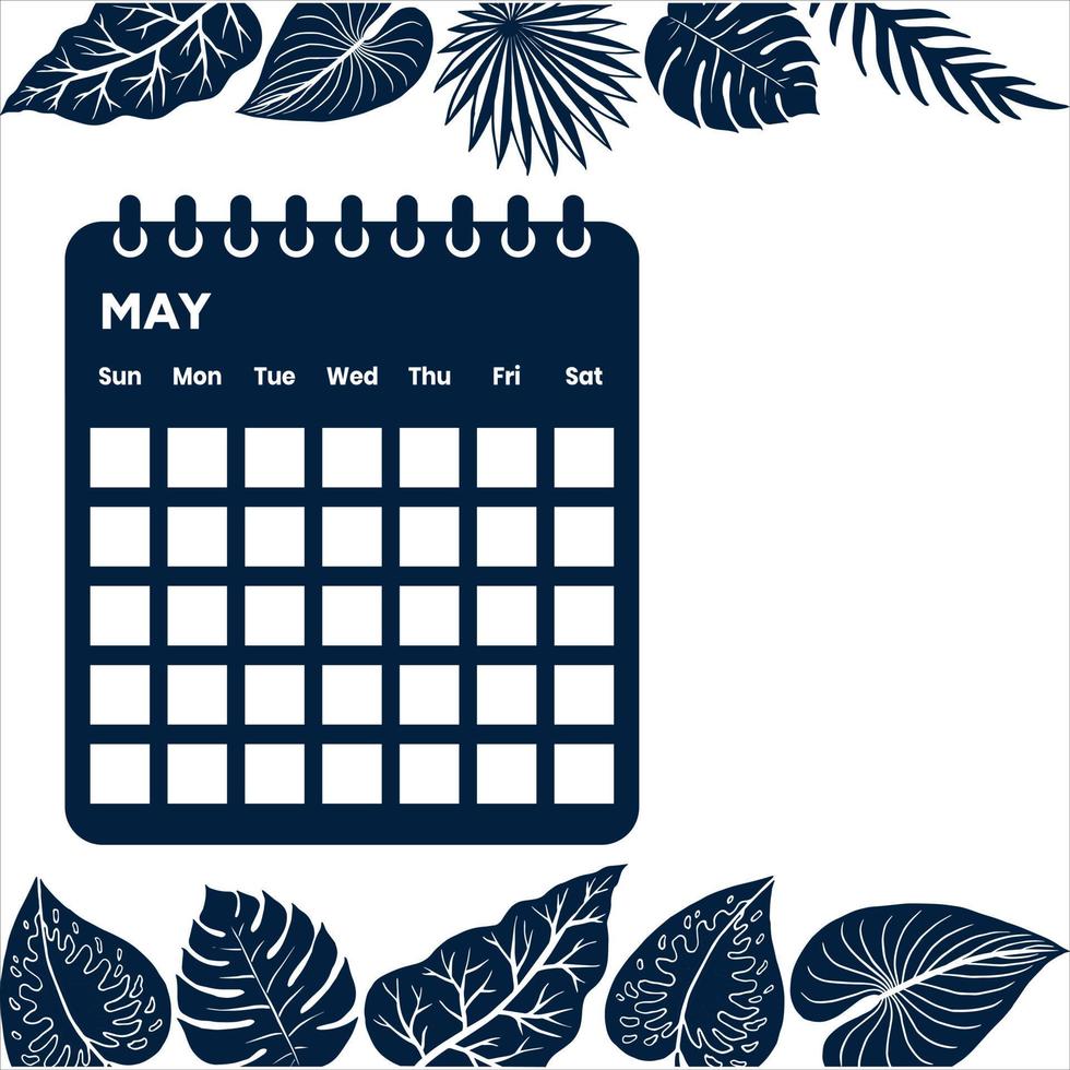 May month calendar vector