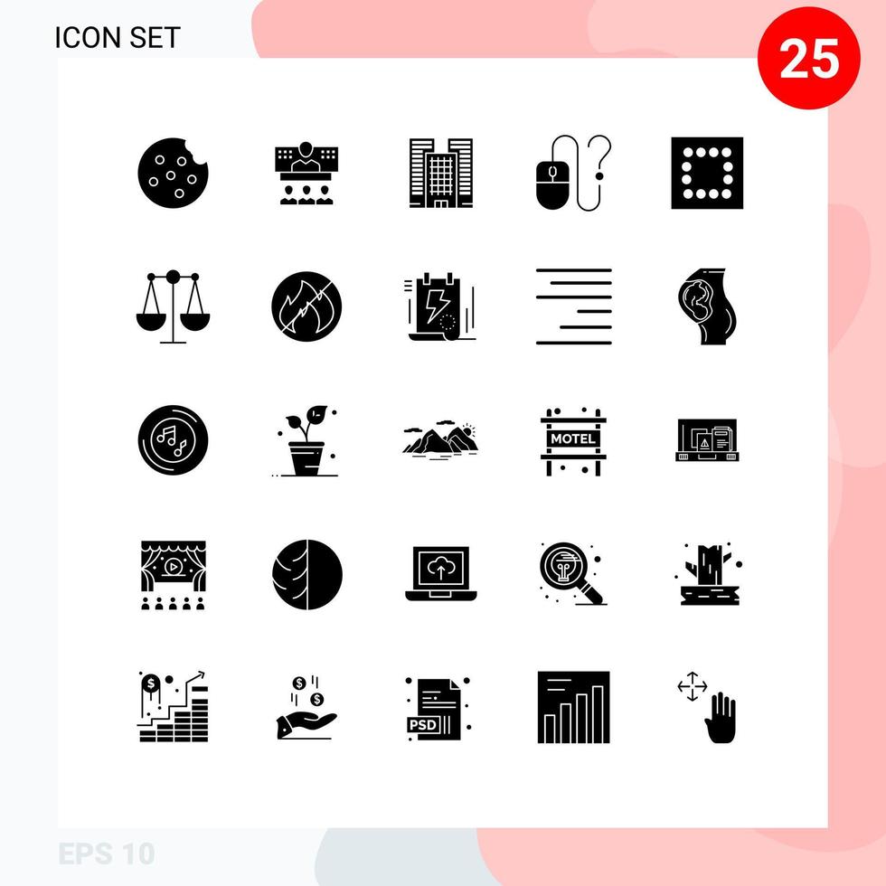 User Interface Pack of 25 Basic Solid Glyphs of minimize online building info contact Editable Vector Design Elements