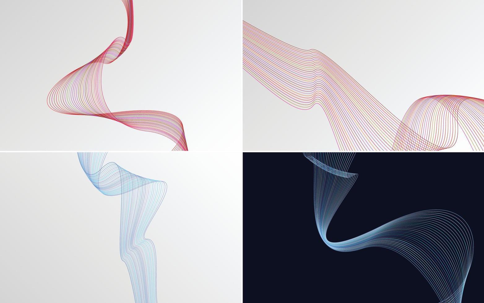 modern wave curve abstract presentation background Pack vector