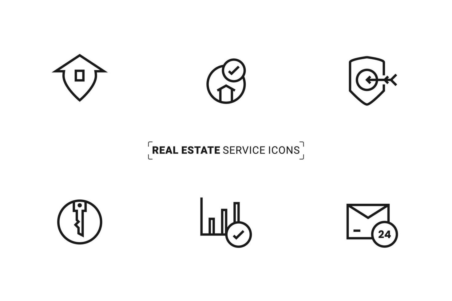 Home real estate marketing icons for multipurpose use. For print and web design. vector
