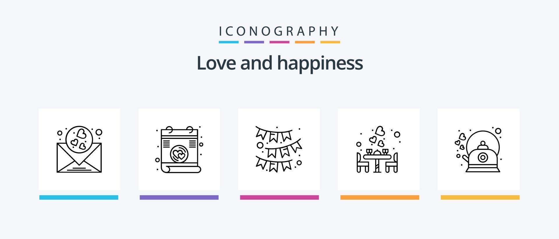 Love Line 5 Icon Pack Including destination. love. coffee. heart. kissing. Creative Icons Design vector