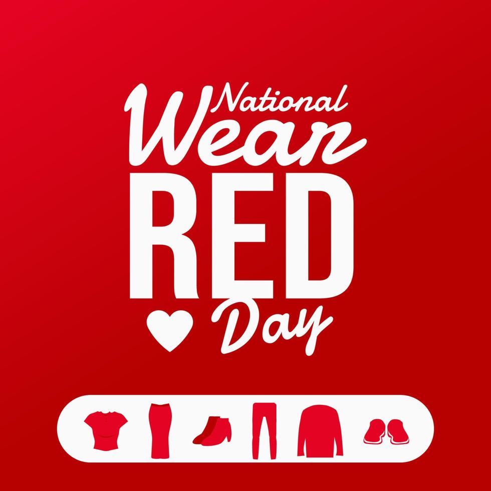National wear red day vector illustration