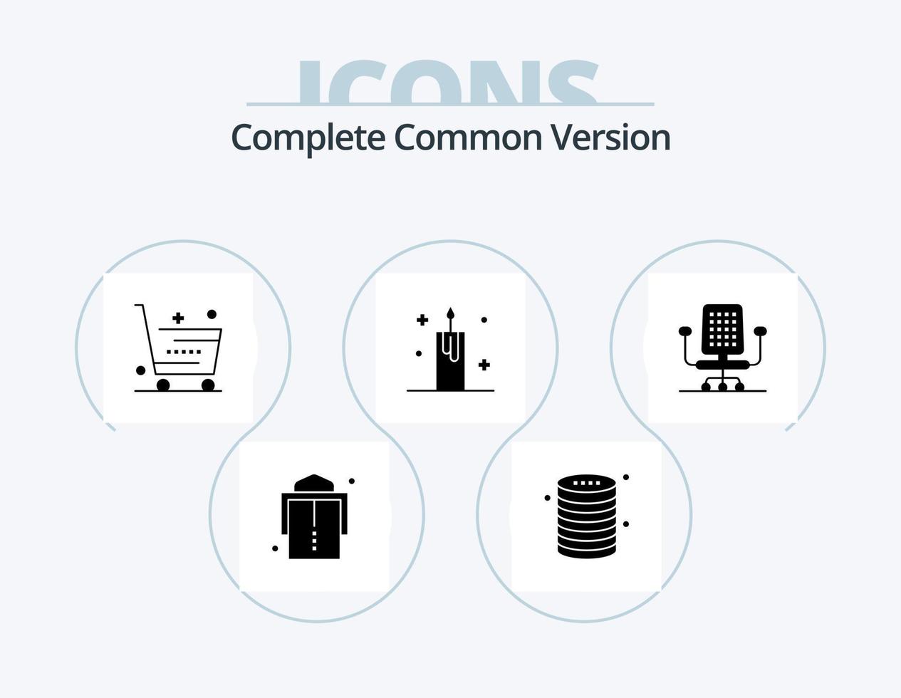 Complete Common Version Glyph Icon Pack 5 Icon Design. xmas. decoration. cart. christmas. shopping vector
