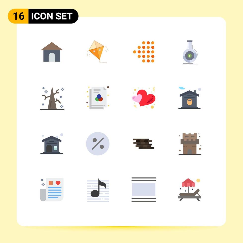 16 Creative Icons Modern Signs and Symbols of tree autumn left financial banking Editable Pack of Creative Vector Design Elements