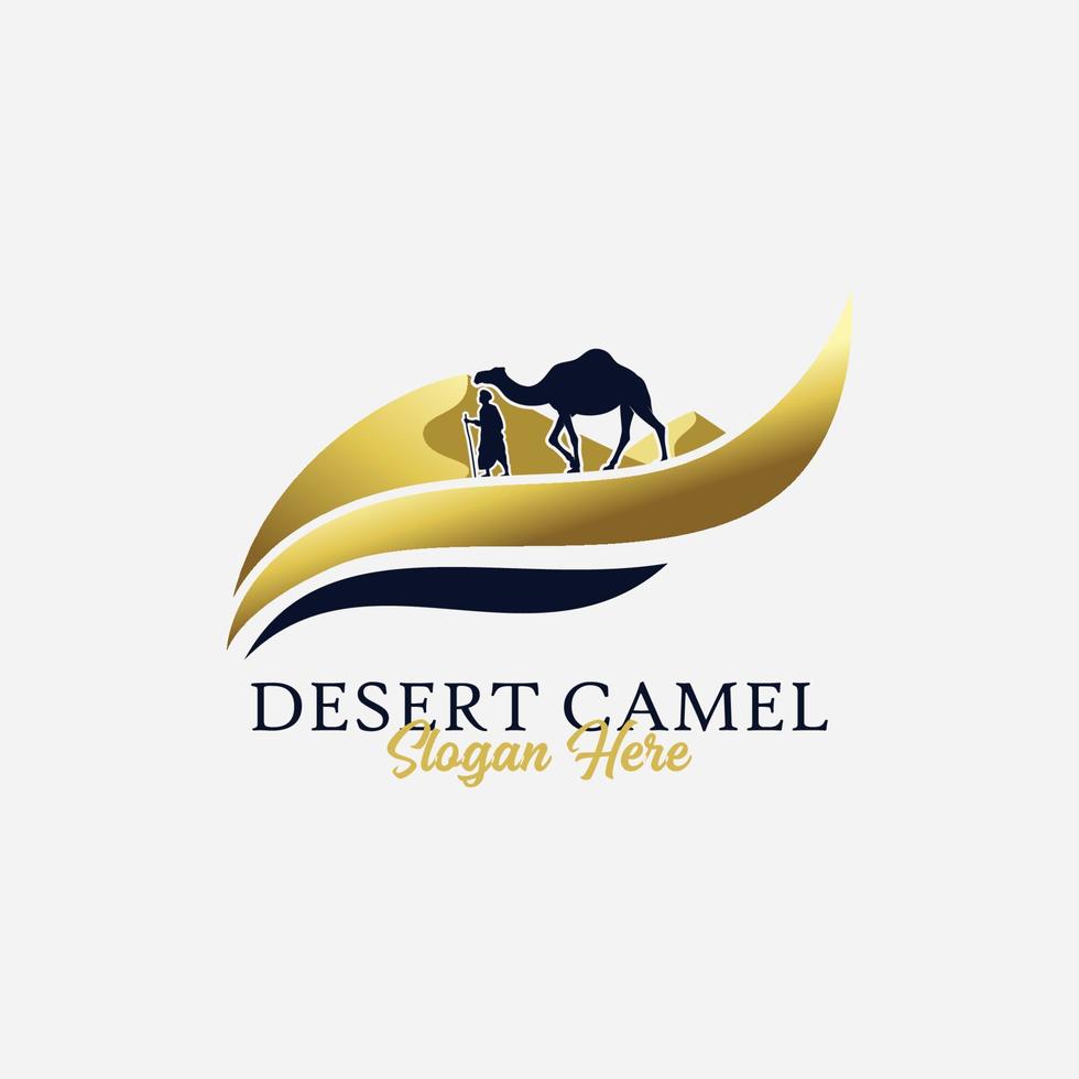 plantilla de diseño de logotipo de camello del desierto vector