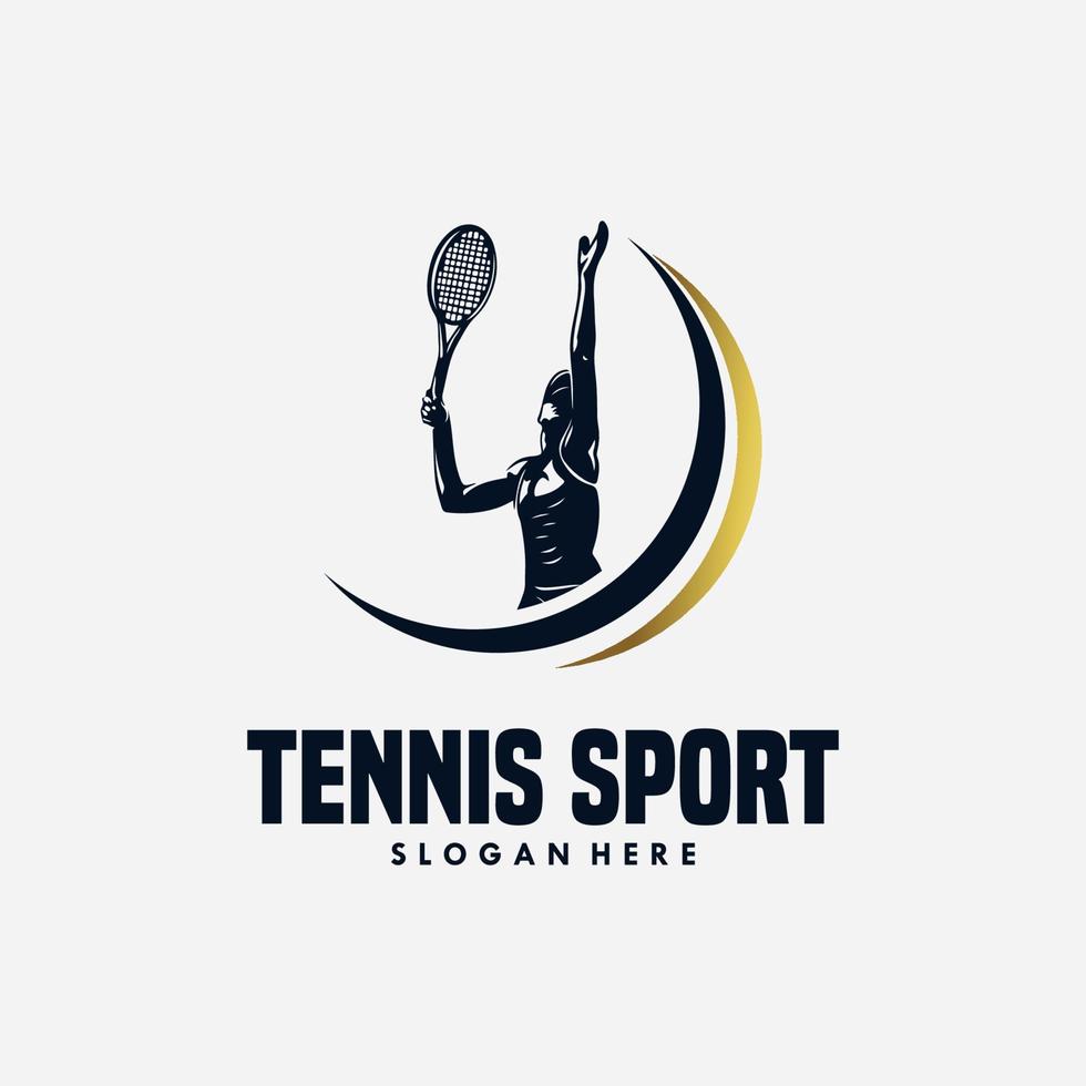 plantilla de diseño de logotipo de deporte de tenis vector