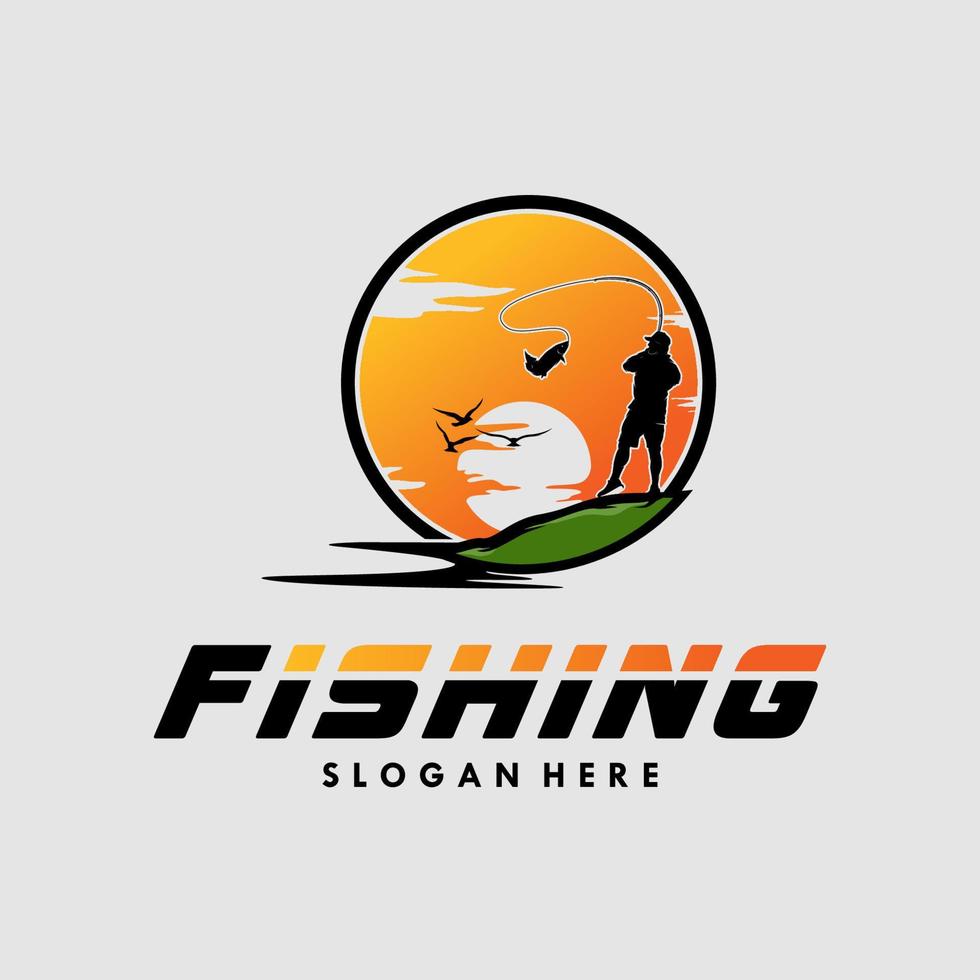 Fishing logo design vector illustration