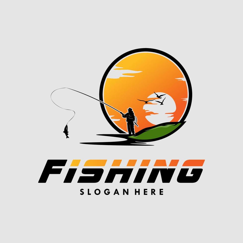 Fishing logo design vector illustration