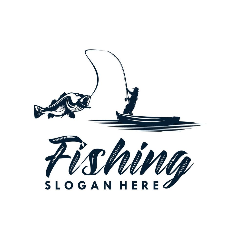 Fishing logo design template illustration vector