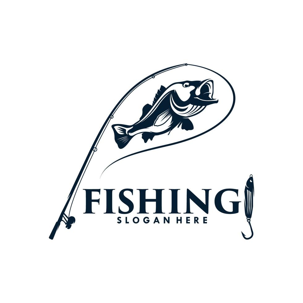 Fishing logo design template illustration vector