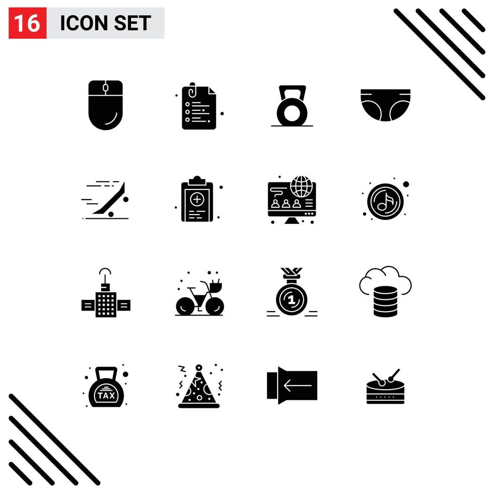 Stock Vector Icon Pack of 16 Line Signs and Symbols for ride diaper dumbbell children baby Editable Vector Design Elements