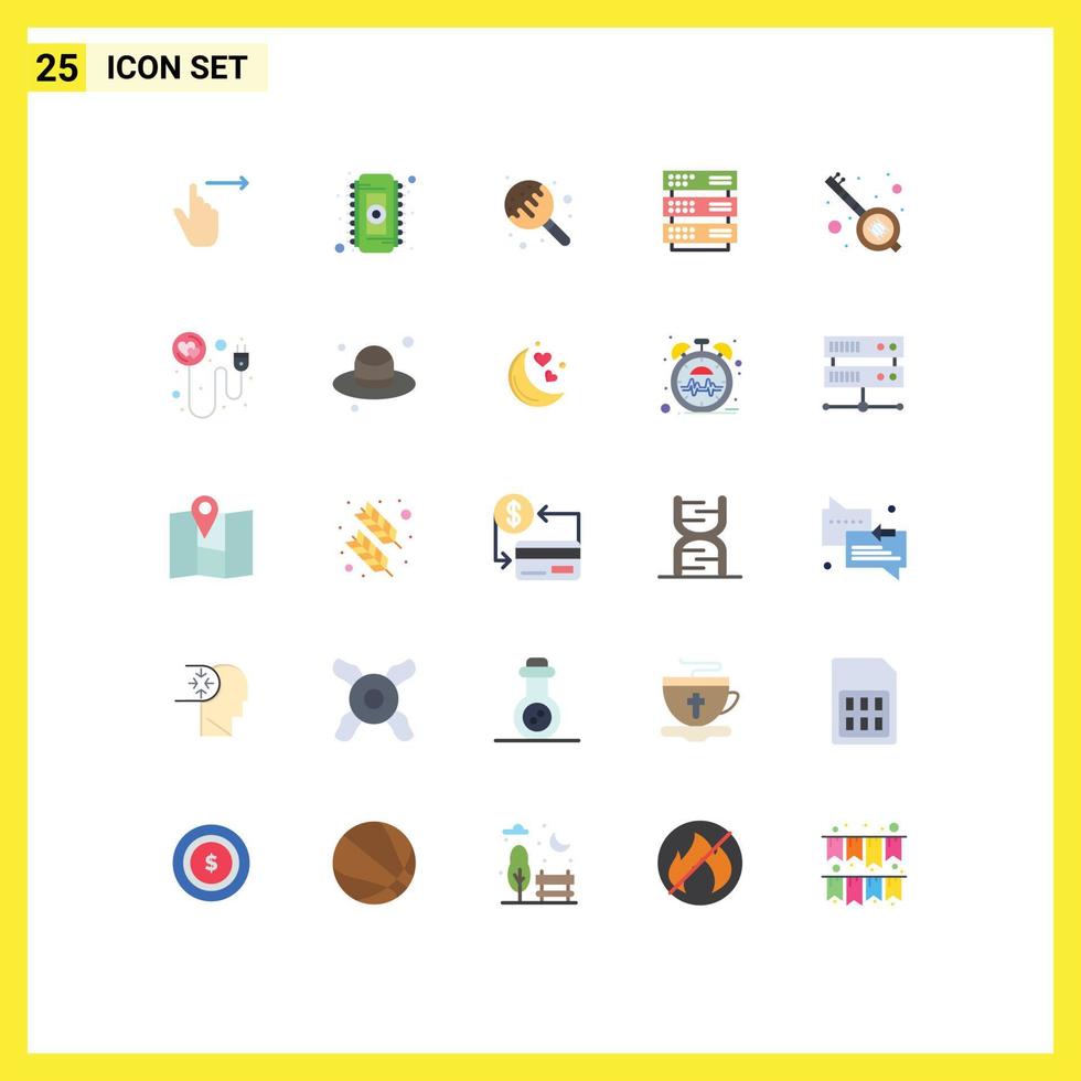 25 Universal Flat Colors Set for Web and Mobile Applications india storage ram rack sweets Editable Vector Design Elements
