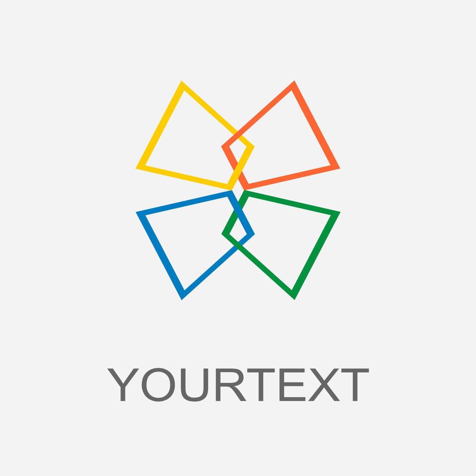 linked colorful many boxes simple flat logo design vector
