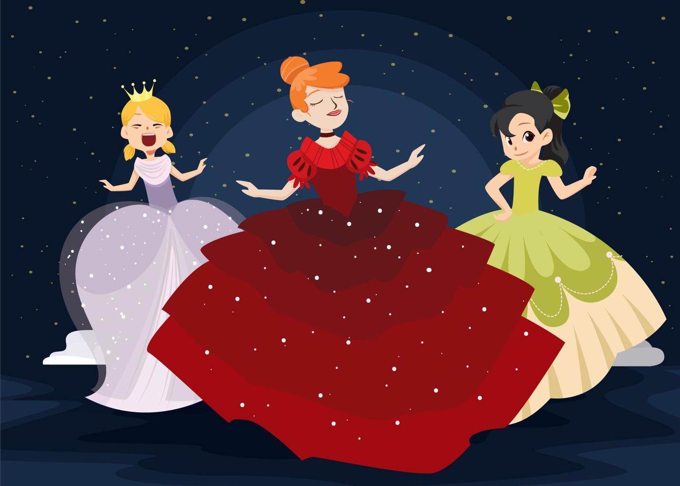 princess party gown vector