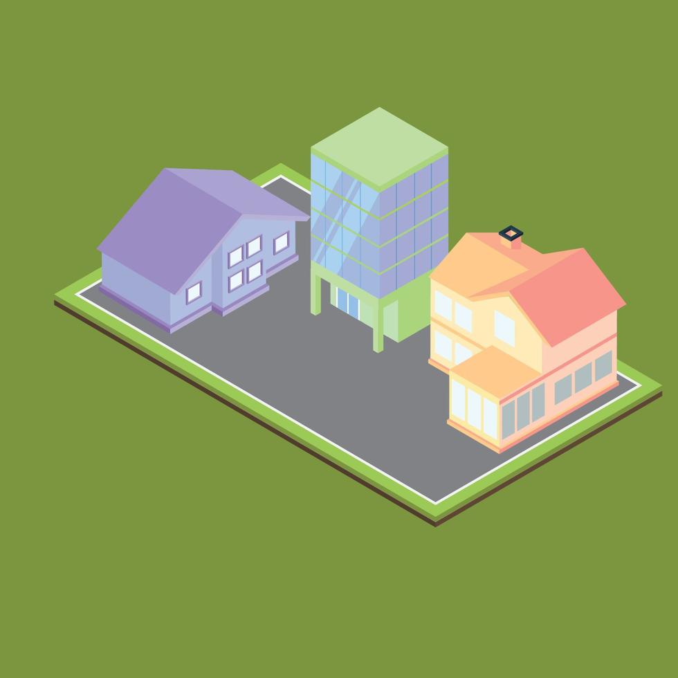 simple building isometric vector