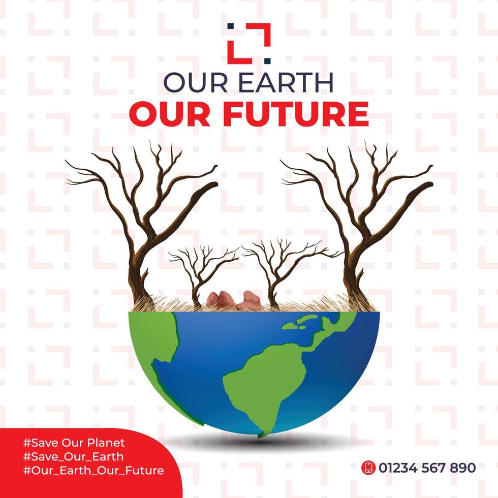 Earth Day Banner Template, Earth Day Post Design, Earth Day Concept vector