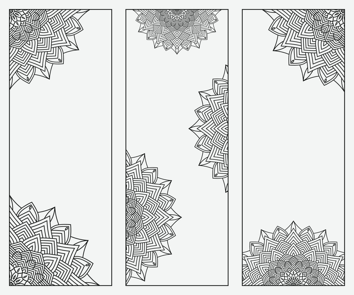 establecer fondo de diseño de mandala ornamental de lujo, fondo ornamental de lujo dorado multiusos vector