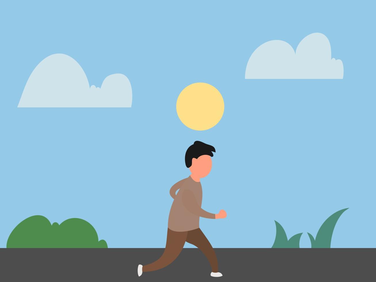 flat design jogging vector illustration