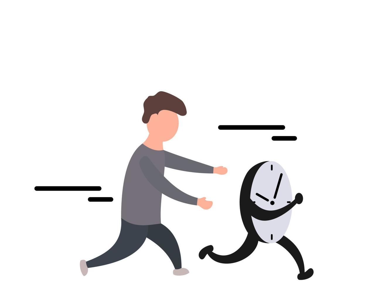 flat design chasing time vector illustration