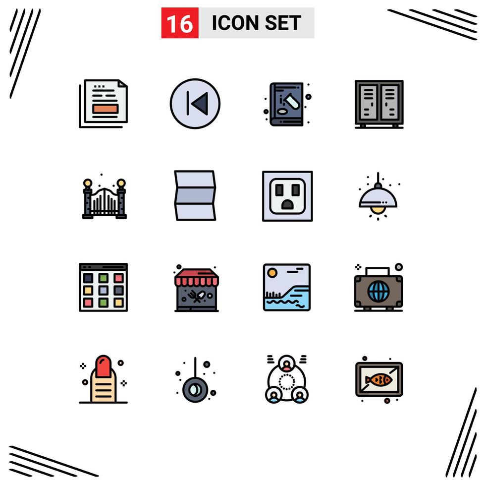 Set of 16 Modern UI Icons Symbols Signs for athletics activities arrows left experiment chemistry Editable Creative Vector Design Elements