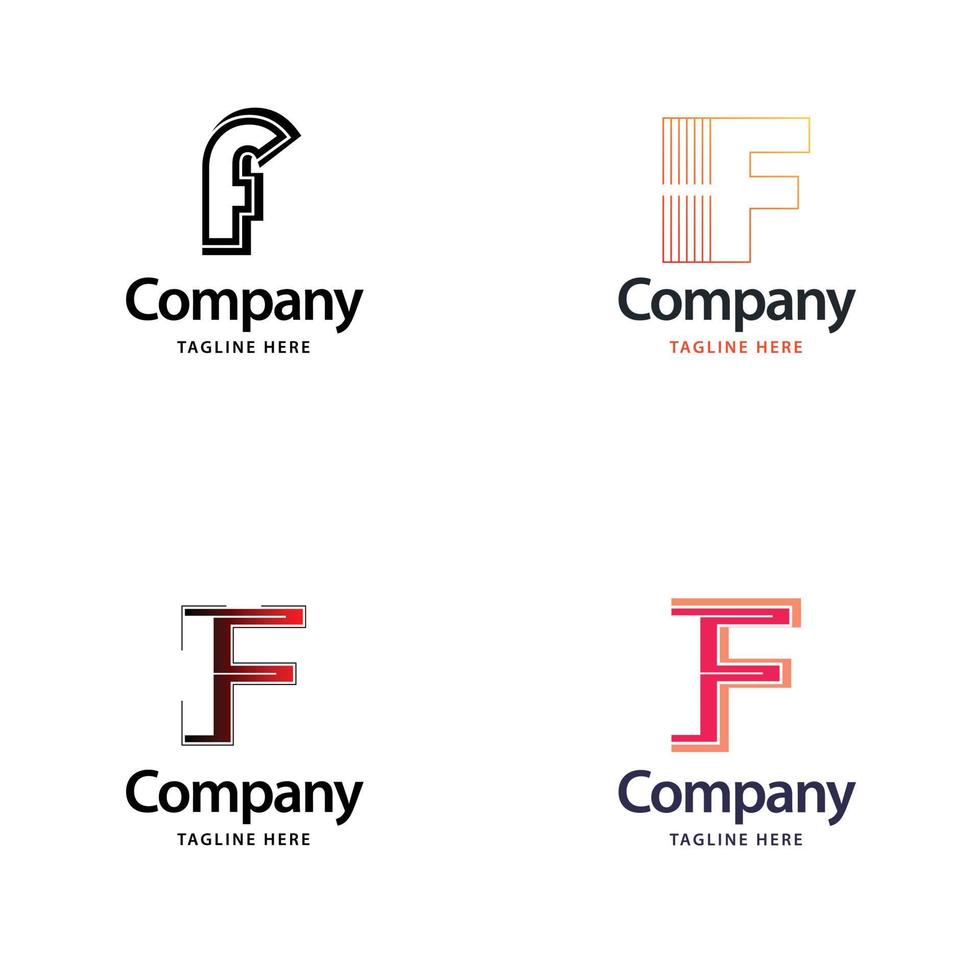 Letter F Big Logo Pack Design Creative Modern logos design for your business vector