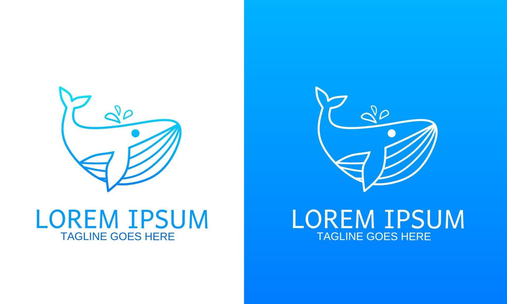 Template logo whale line art simple design vector