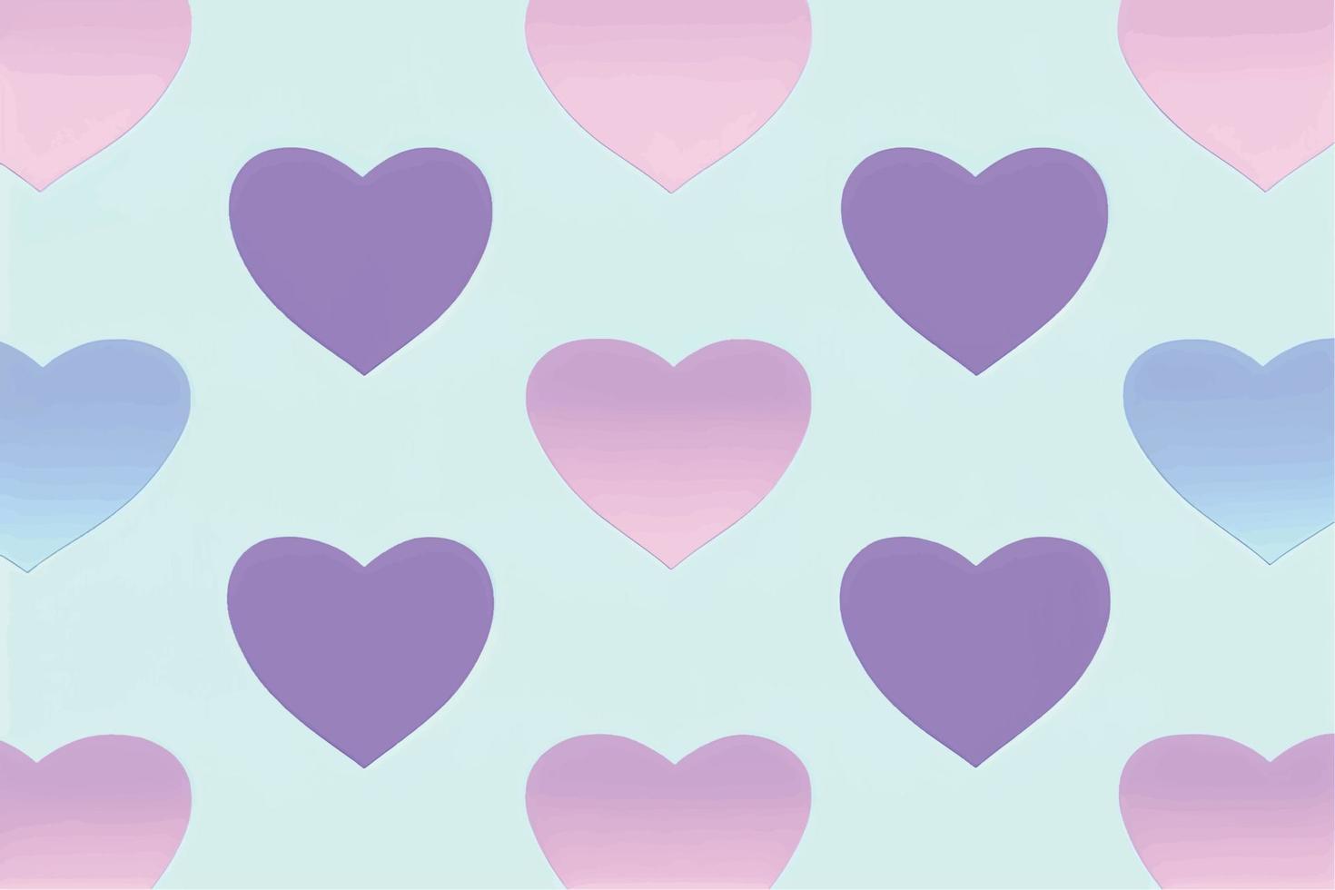 Pastel background with hearts vector