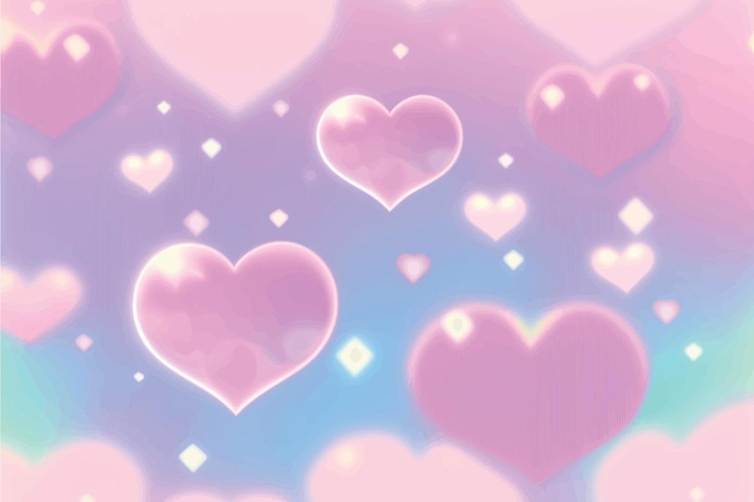 Pastel background with hearts vector