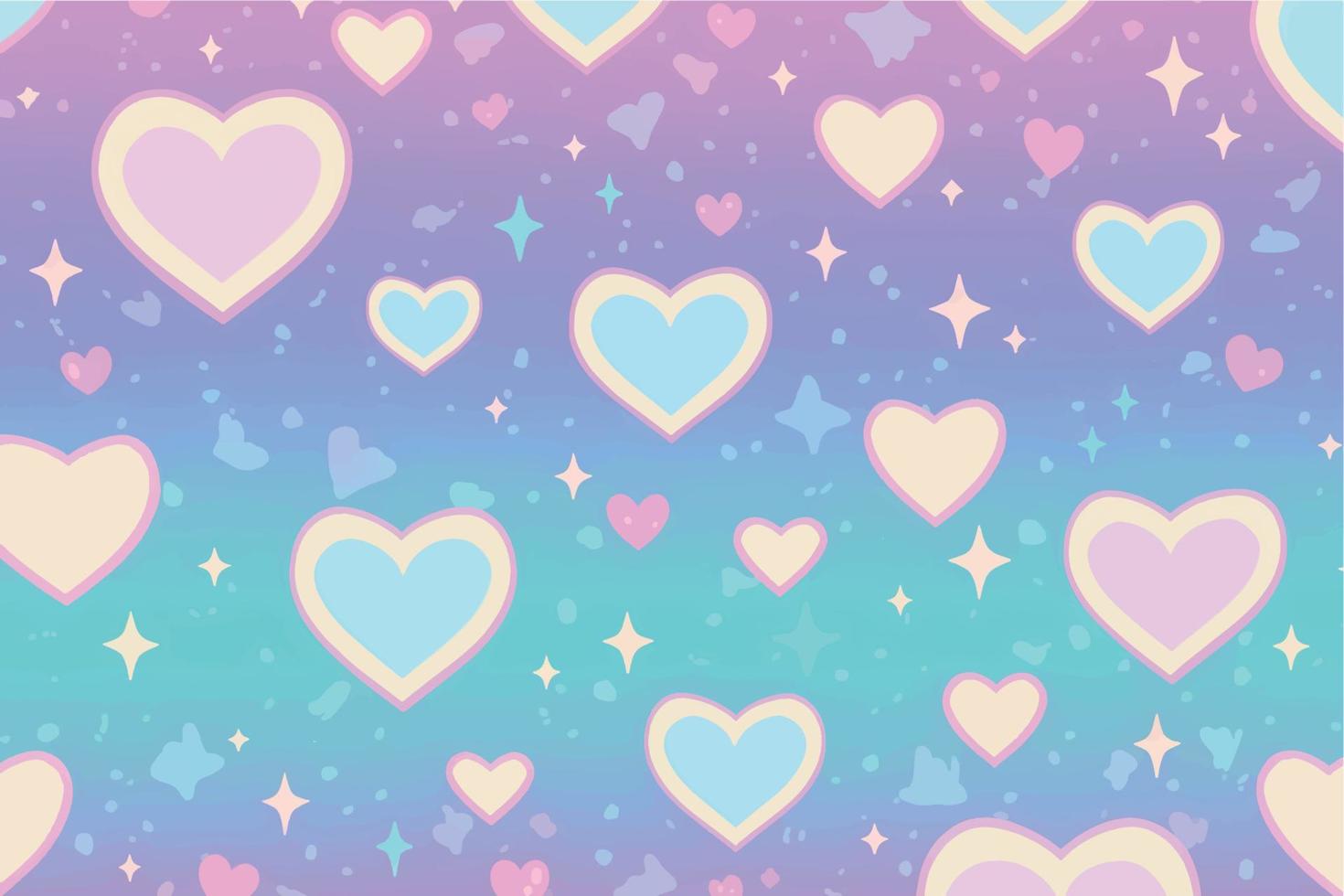 Pastel background with hearts vector