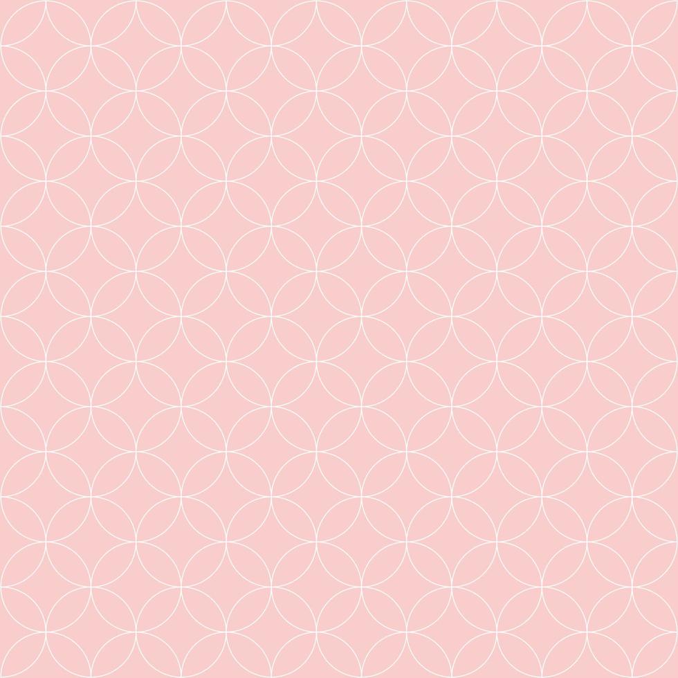 Fondo de vector de patrón de círculos rosa y blanco