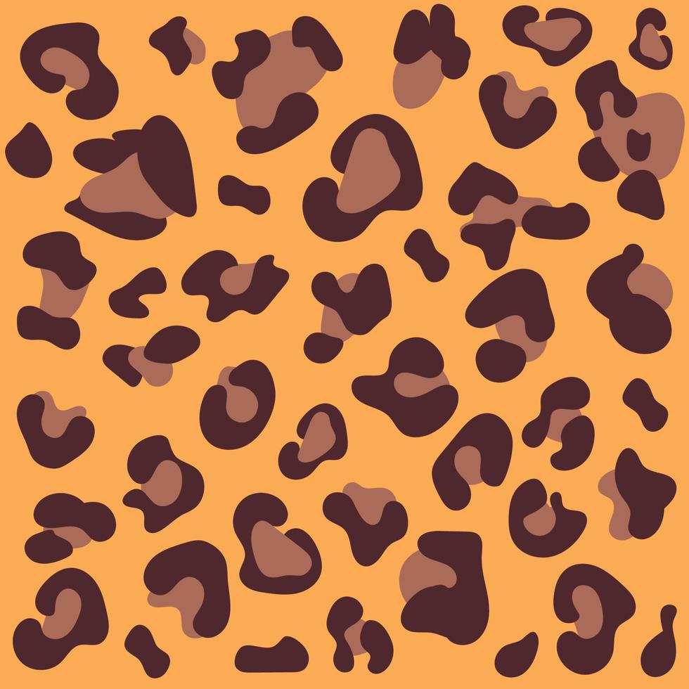 Leopard print. Vector seamless pattern. Animal jaguar skin background with black and brown spots on beige backdrop. Abstract exotic jungle texture. Repeat design for decor, fabric, textile, wallpapers