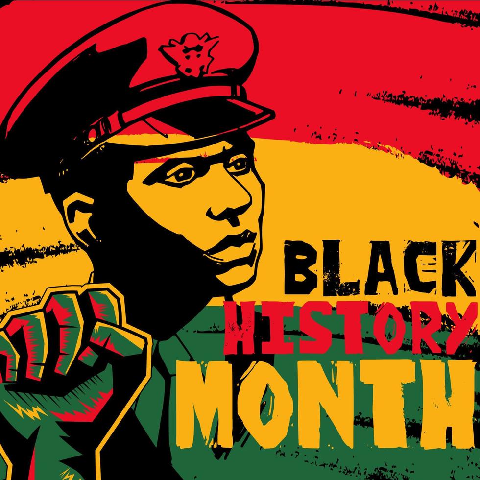 concepto de mes de historia negra con silueta de hombre afroamericano vector gratis