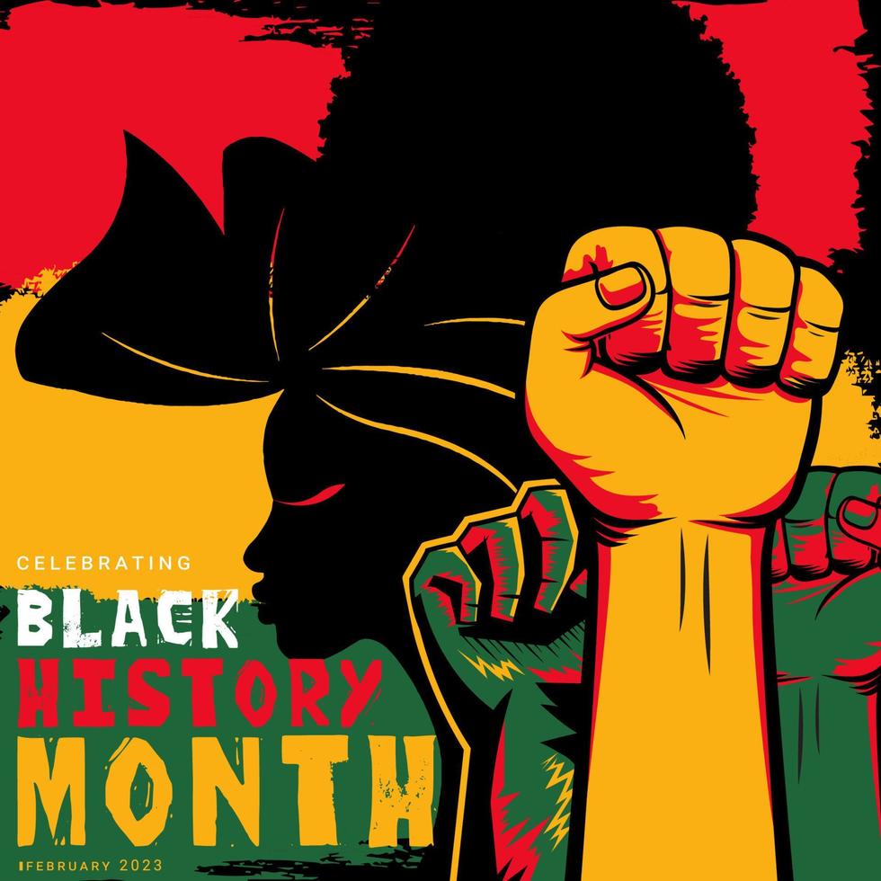 Black History Month Concept Background with African American Woman Free Vector
