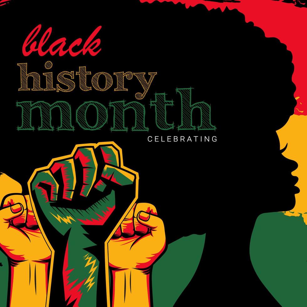cartel del mes de la historia negra con mujer afroamericana vector gratis