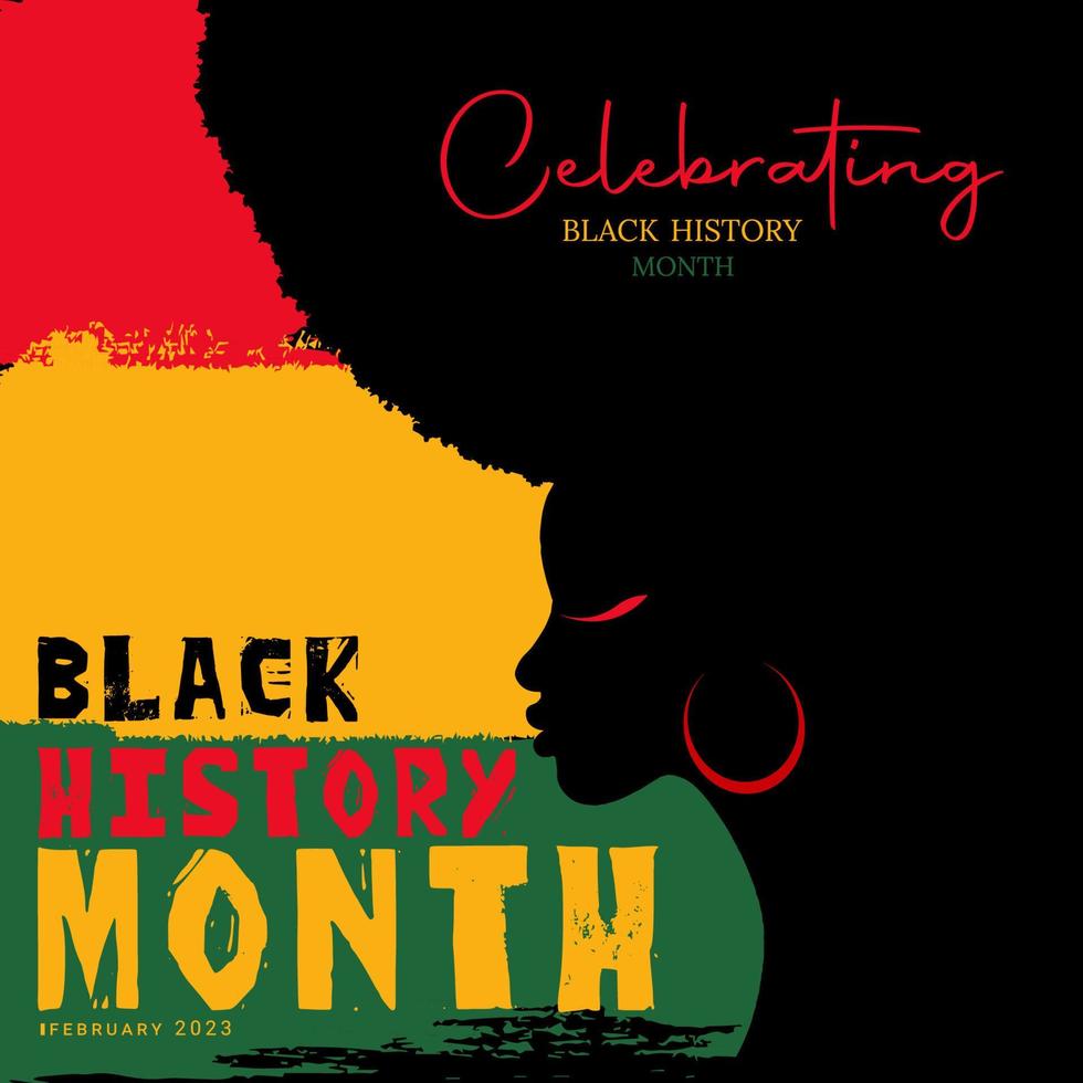 fondo de concepto de mes de historia negra con mujer afroamericana vector gratis