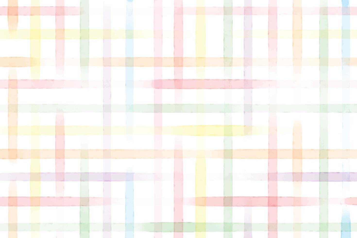 Trazo de pincel de acuarela arco iris a rayas de patrones sin fisuras a cuadros vector