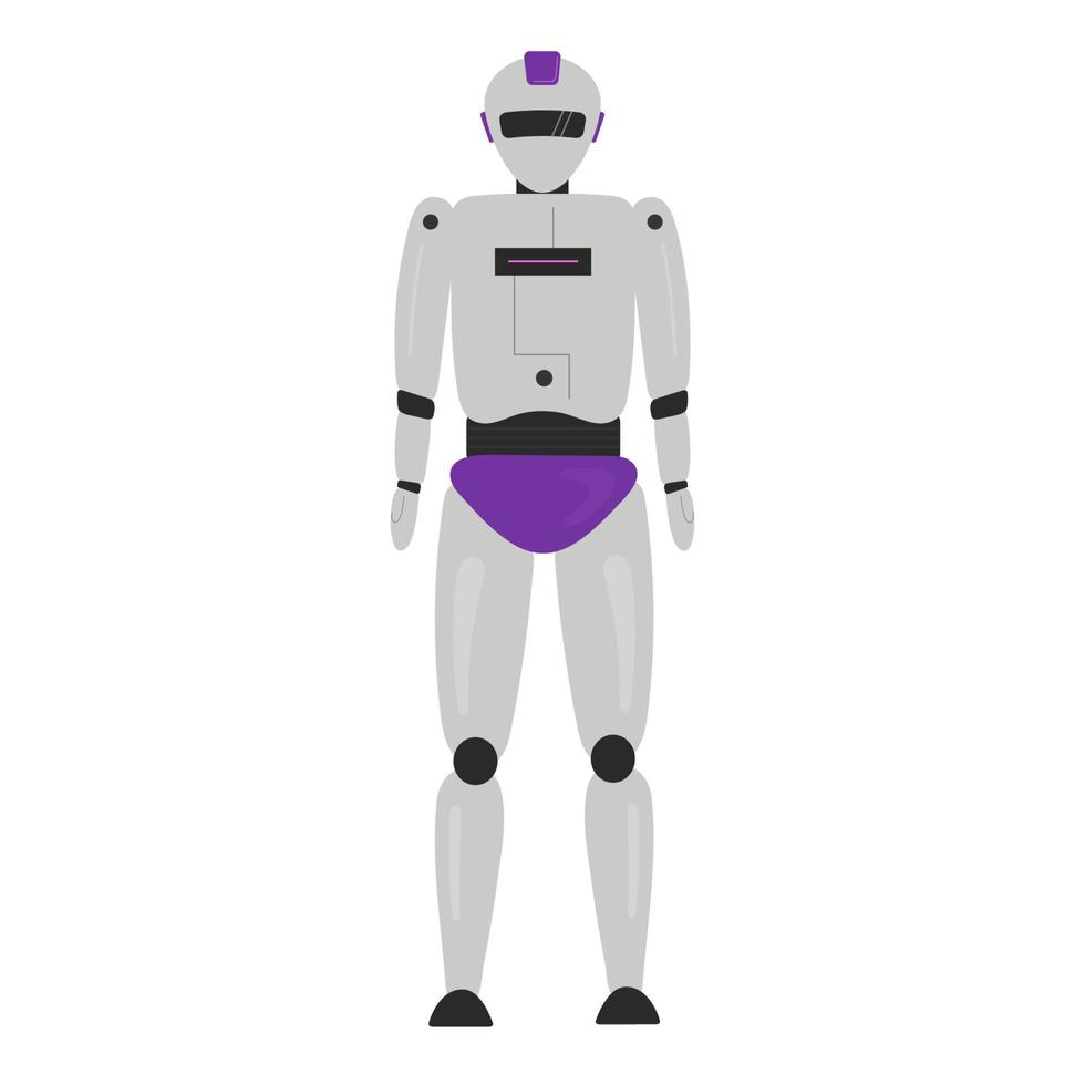 Robot man with artificial intelligence. AI technology and humanoid computer generation. Vector illustration. Graphic design concept of future.
