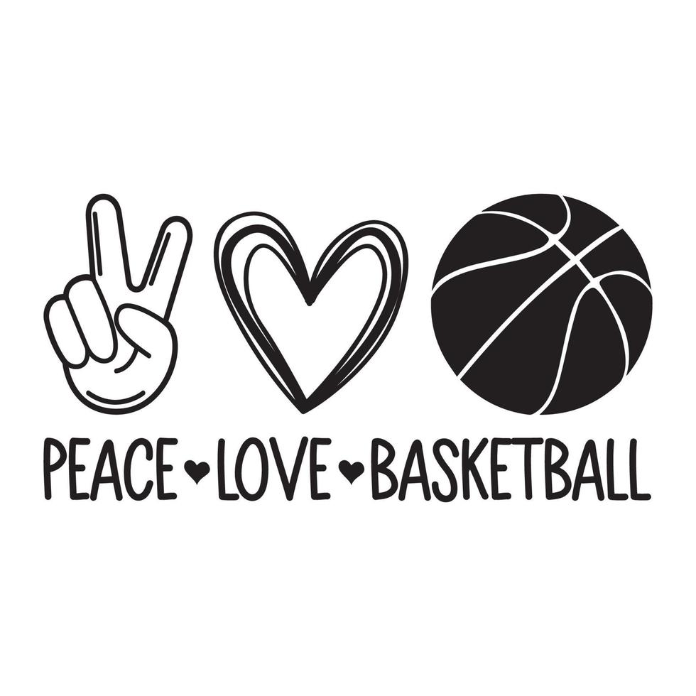 Peace Love And Basketball Vector Sublimation For Tshirt Sticker Mug Pillow