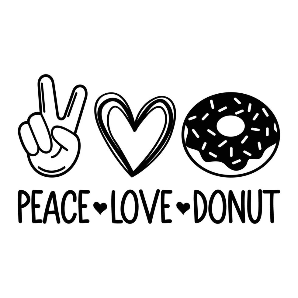 paz amor y donut vector sublimación para camiseta pegatina taza almohada