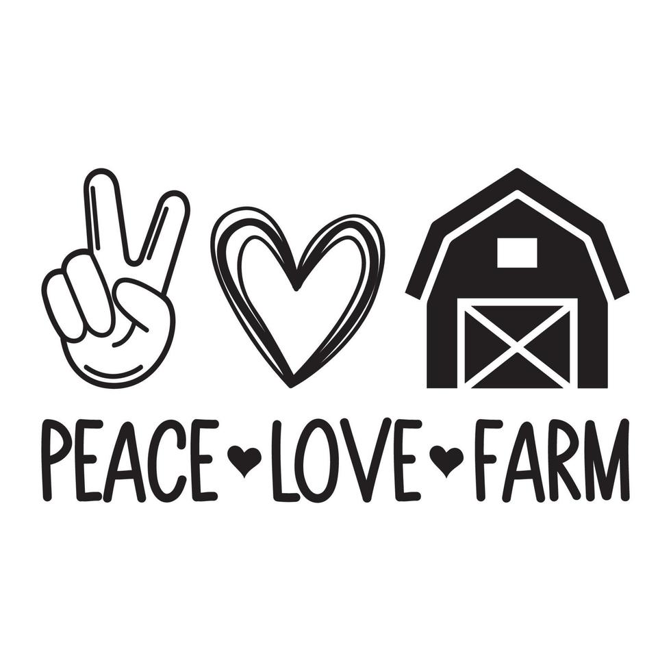 Peace Love And Farm Vector Sublimation For Tshirt Sticker Mug Pillow