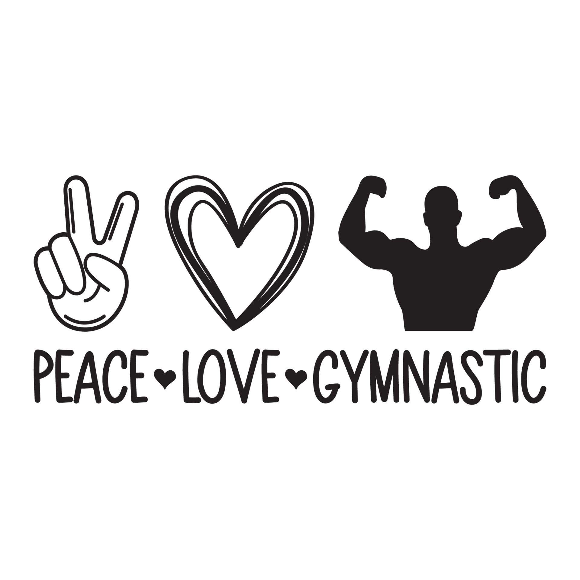 Peace Love And Gymnastic Vector Sublimation For Tshirt Sticker Mug