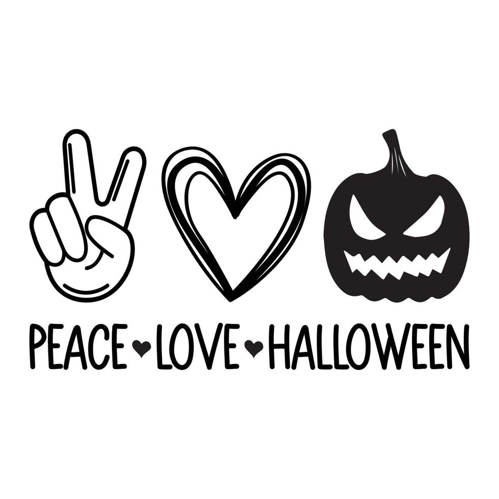 Peace Love And Halloween Vector Sublimation For Tshirt Sticker Mug Pillow