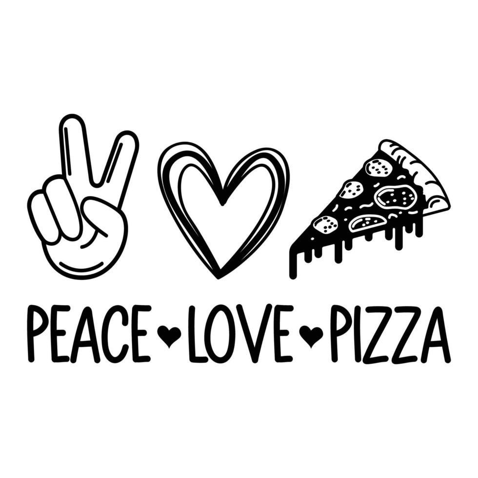 paz amor y pizza vector sublimación para camiseta pegatina taza almohada